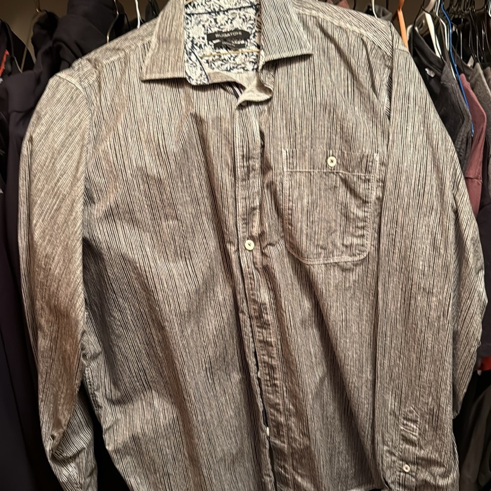 Bugatchi Navy and White Floral Shirt